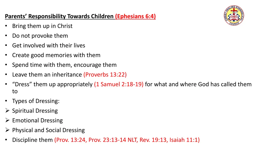 parents responsibility towards children ephesians