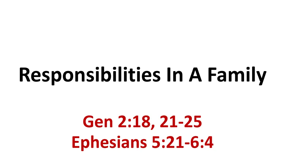 responsibilities in a family