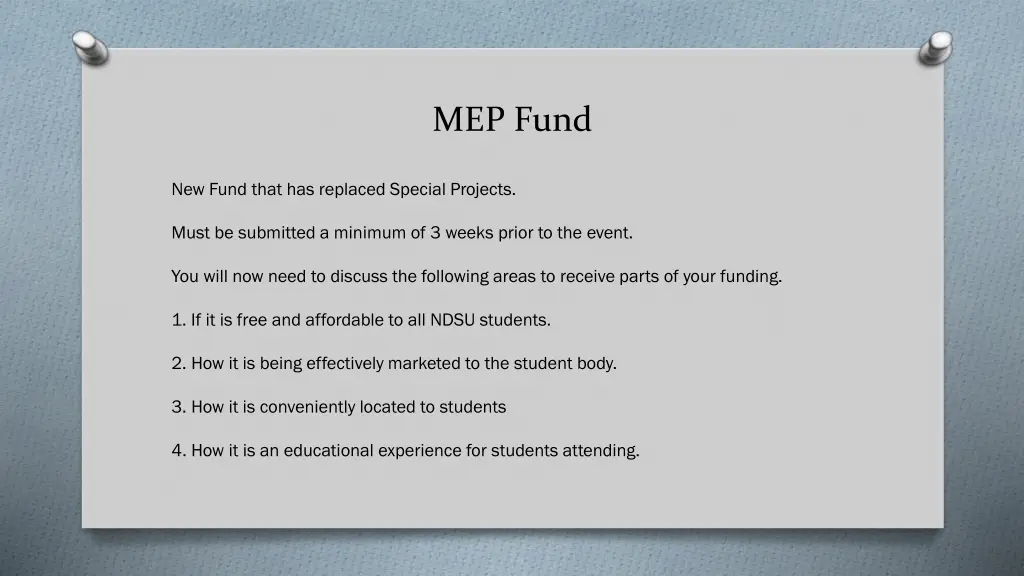 mep fund