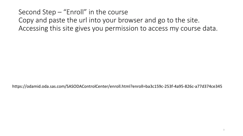 second step enroll in the course copy and paste