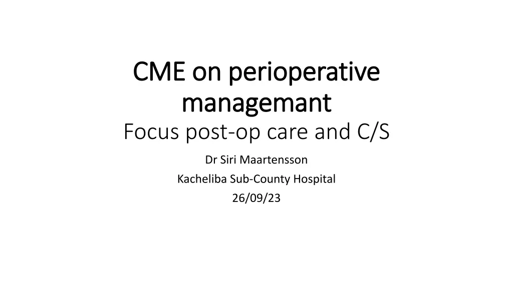 cme on cme on perioperative perioperative