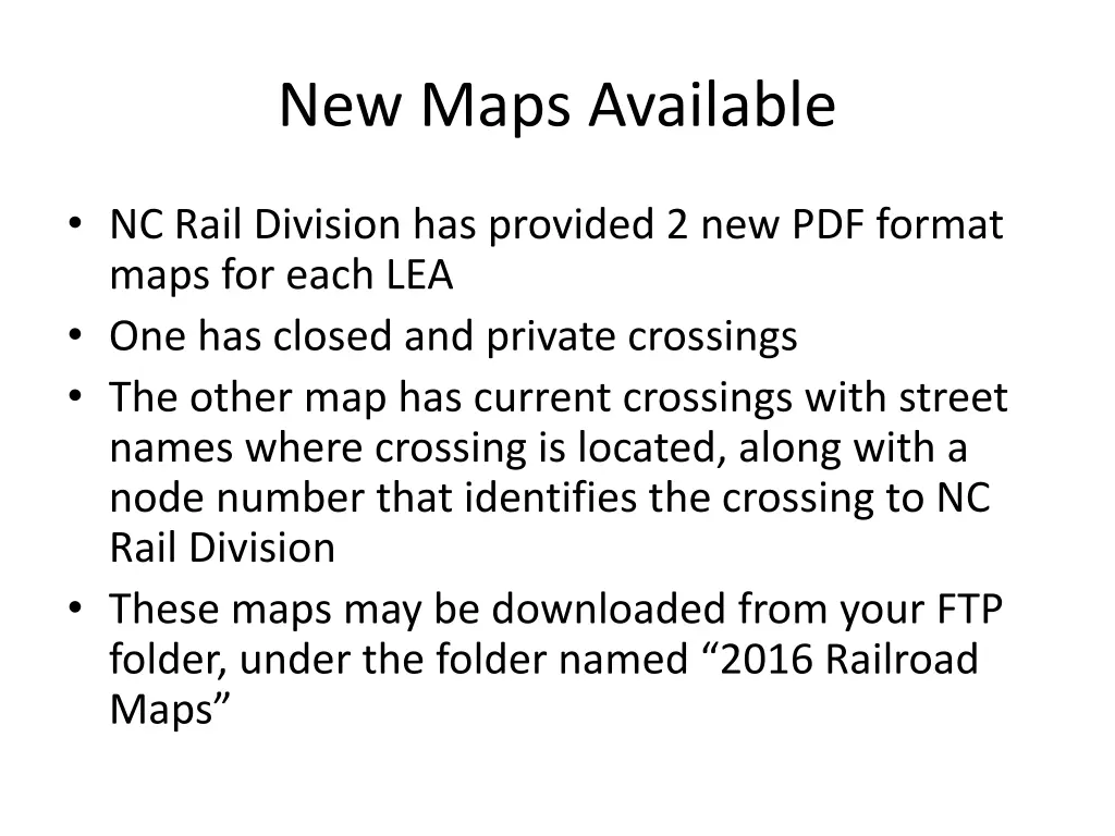 new maps available