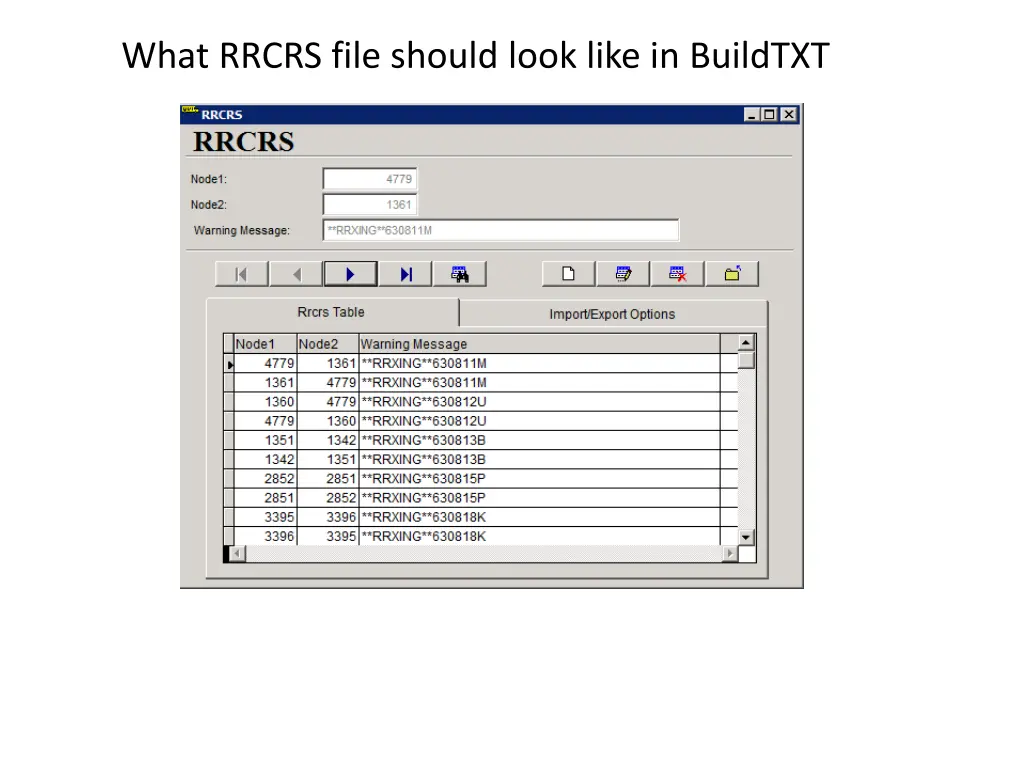 what rrcrs file should look like in buildtxt