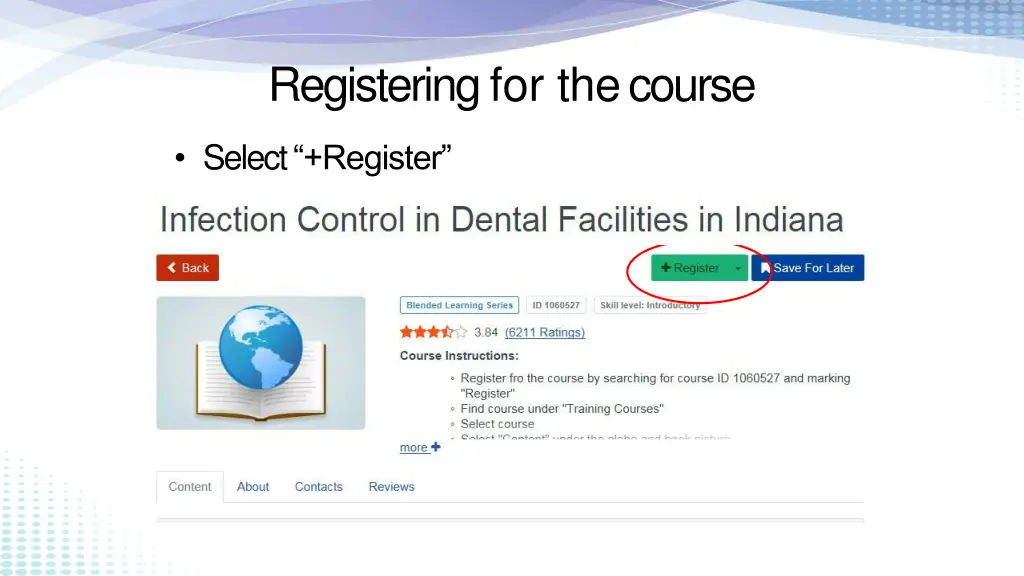 registering for thecourse