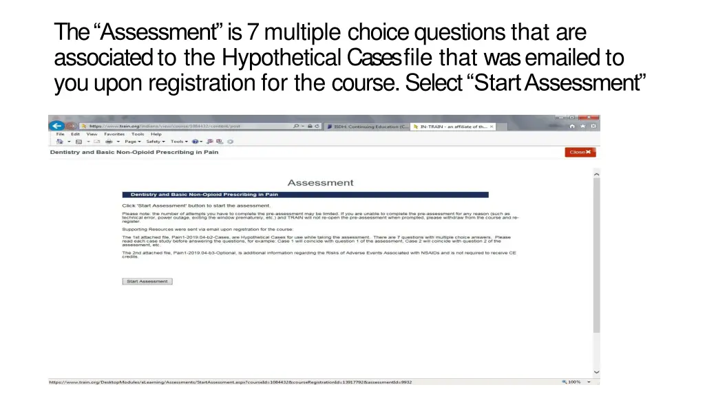 the assessment is 7 multiple choice questions