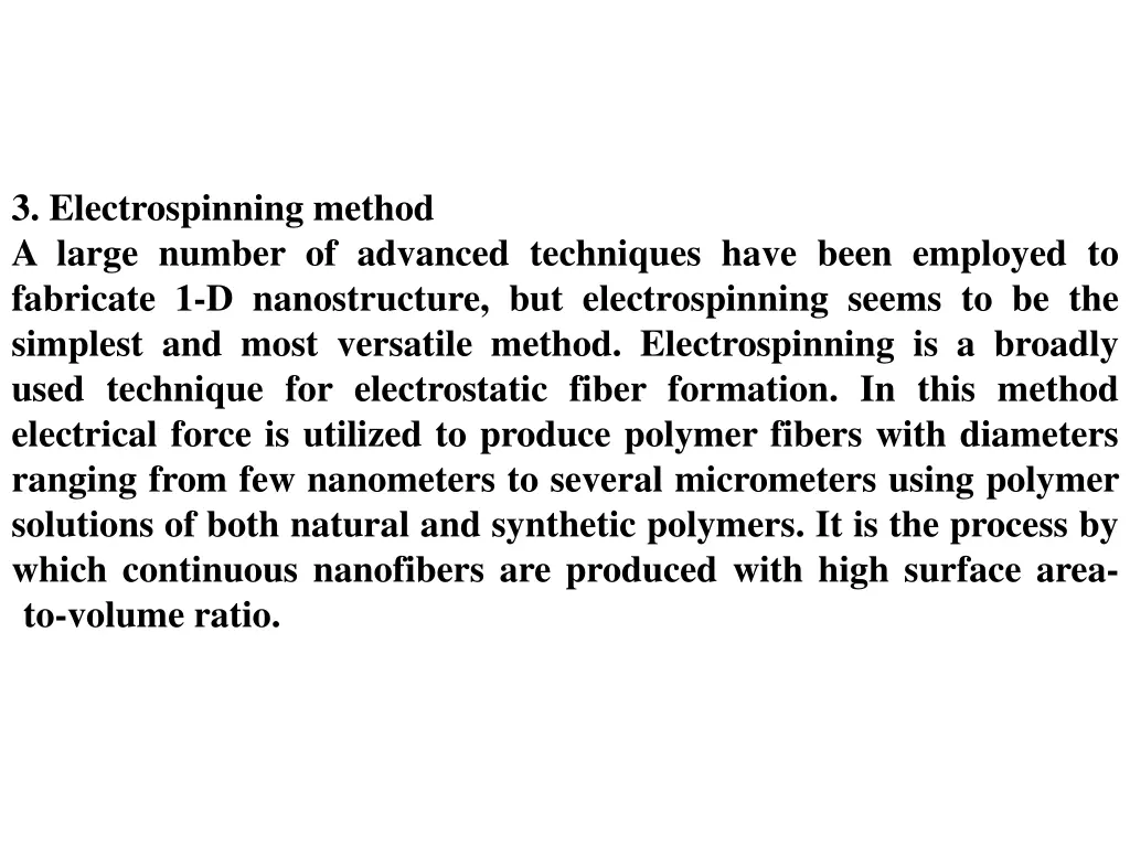 3 electrospinning method a large number