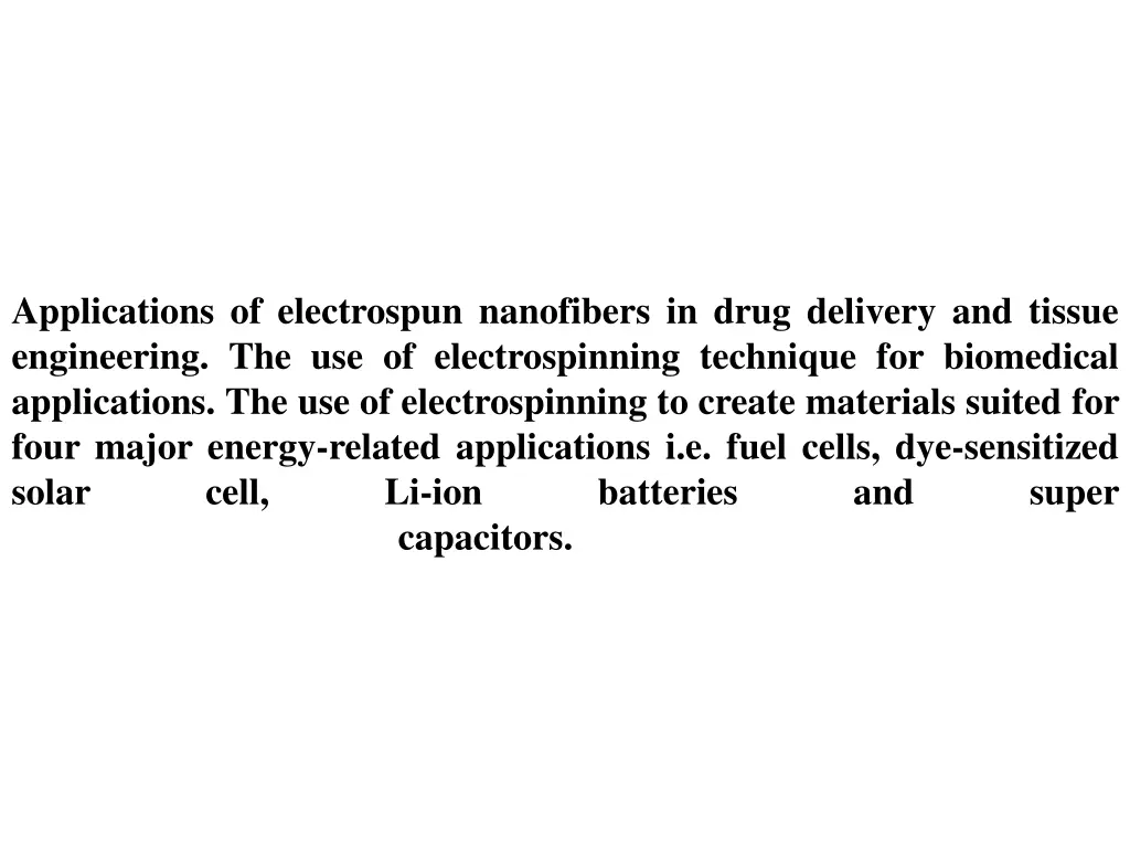 applications of electrospun nanofibers in drug