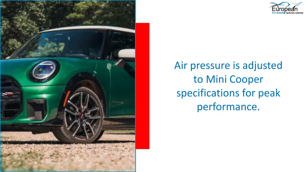 air pressure is adjusted to mini cooper