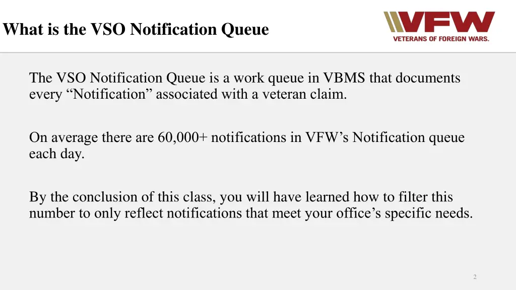 what is the vso notification queue