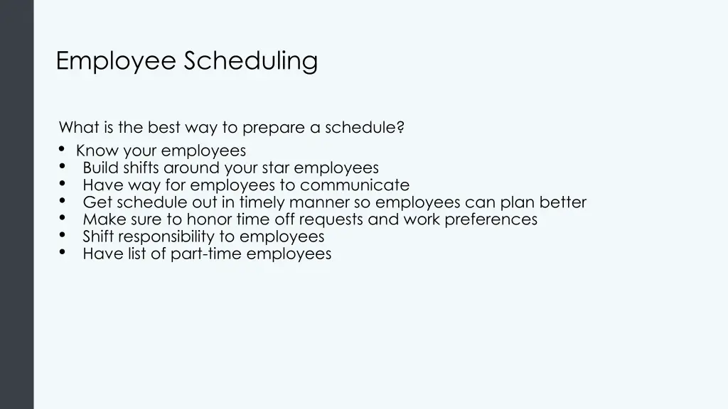 employee scheduling