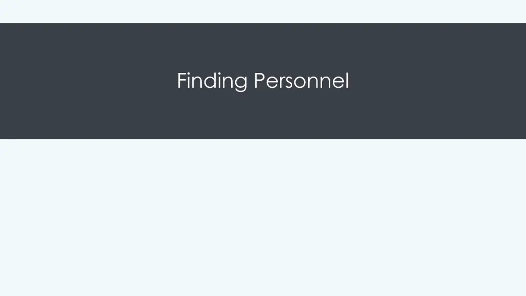 finding personnel