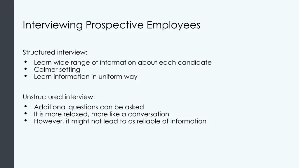 interviewing prospective employees
