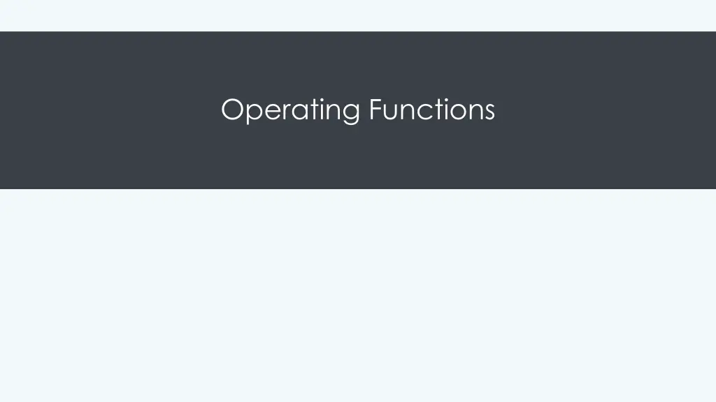 operating functions