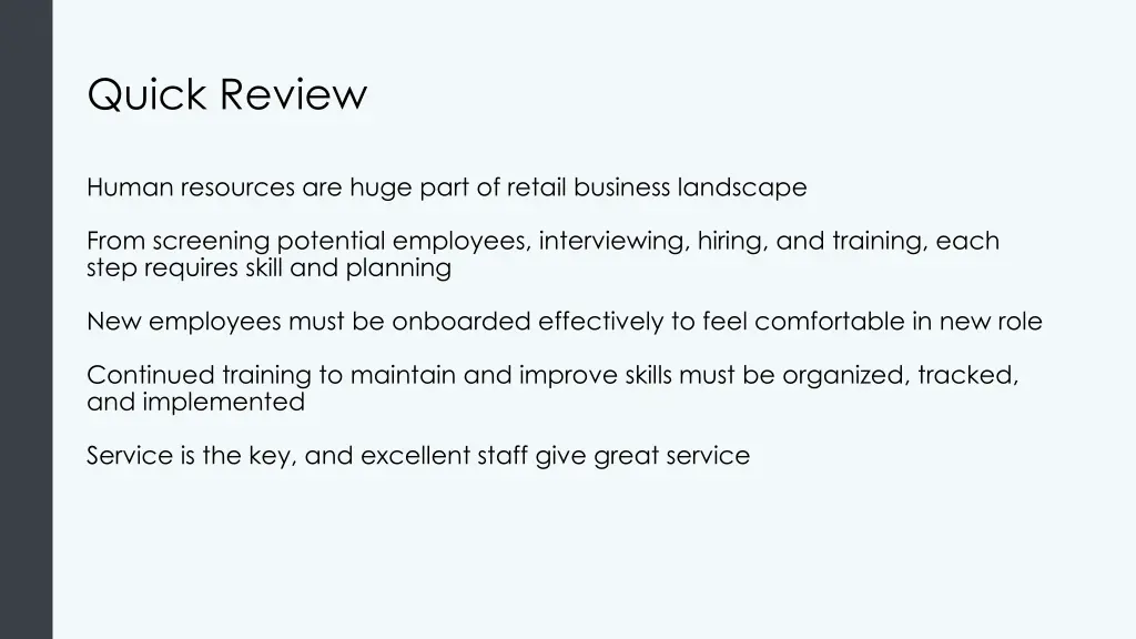 quick review