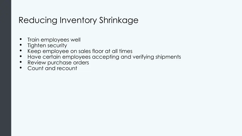 reducing inventory shrinkage