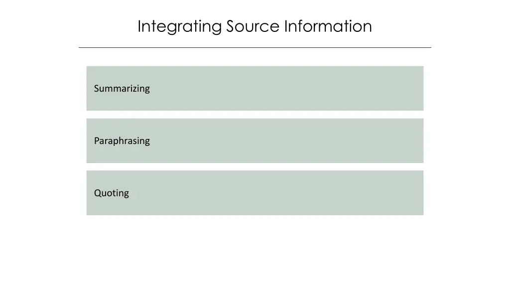 integrating source information