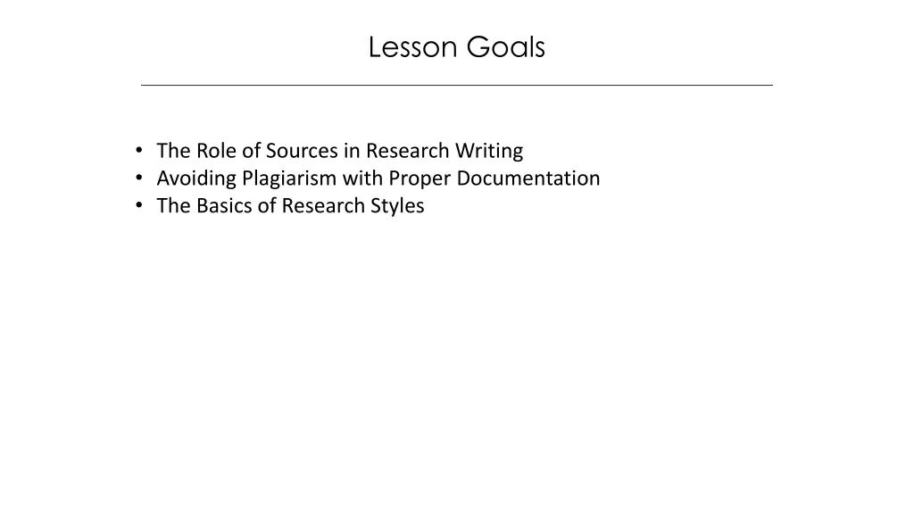 lesson goals