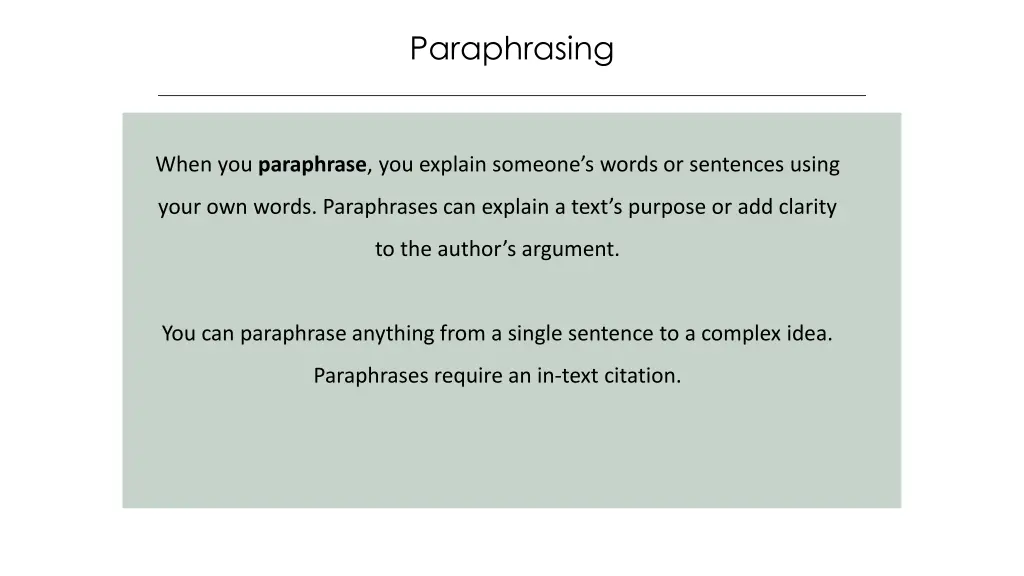 paraphrasing