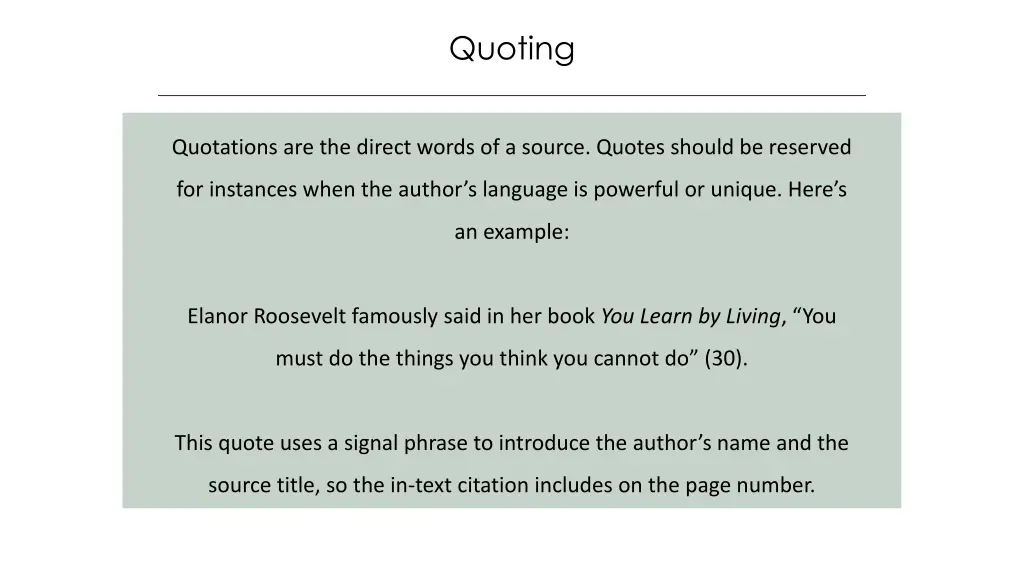 quoting