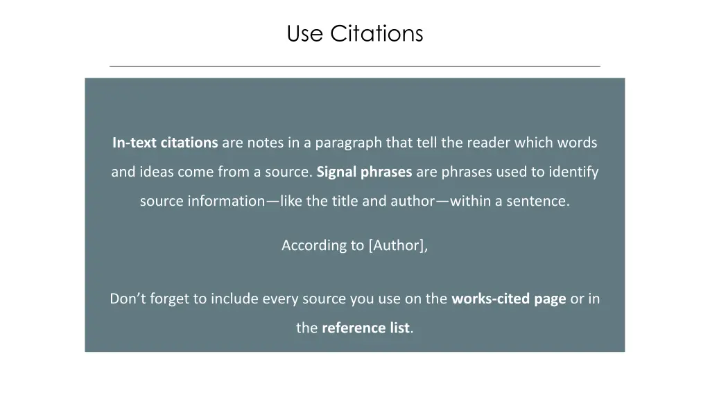 use citations