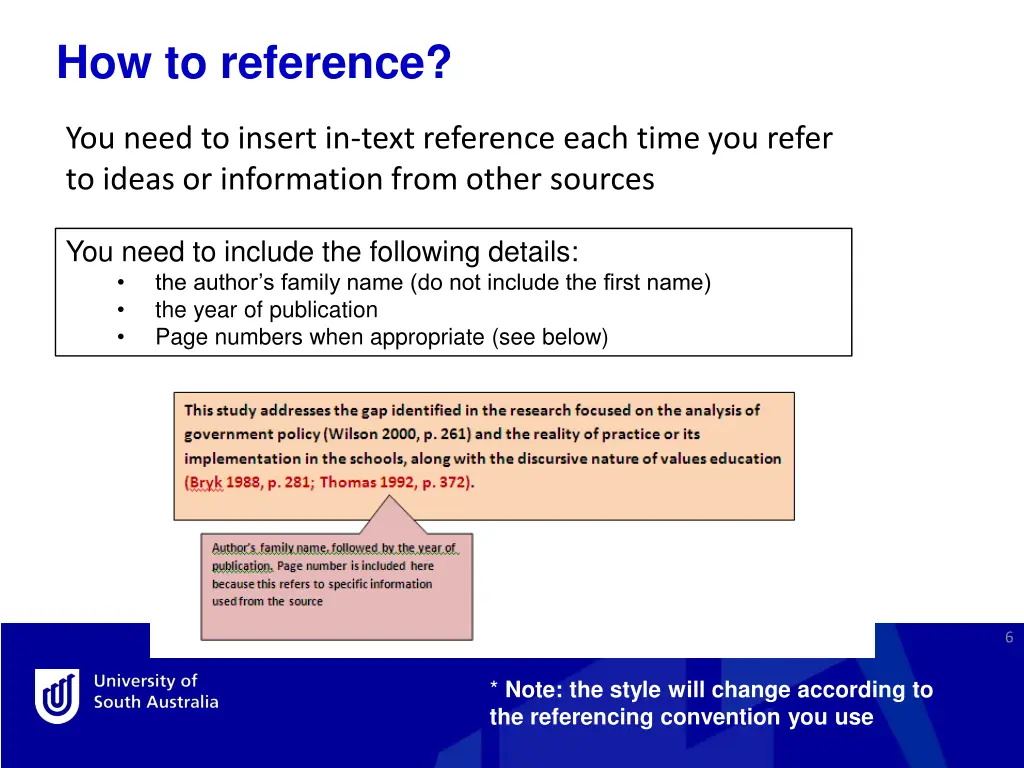 how to reference