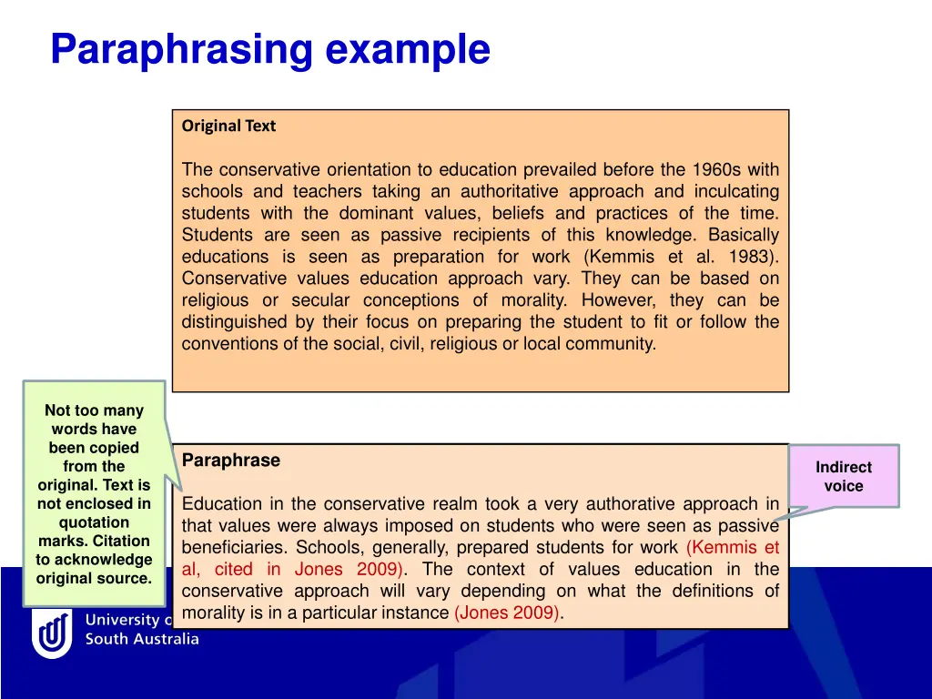 paraphrasing example