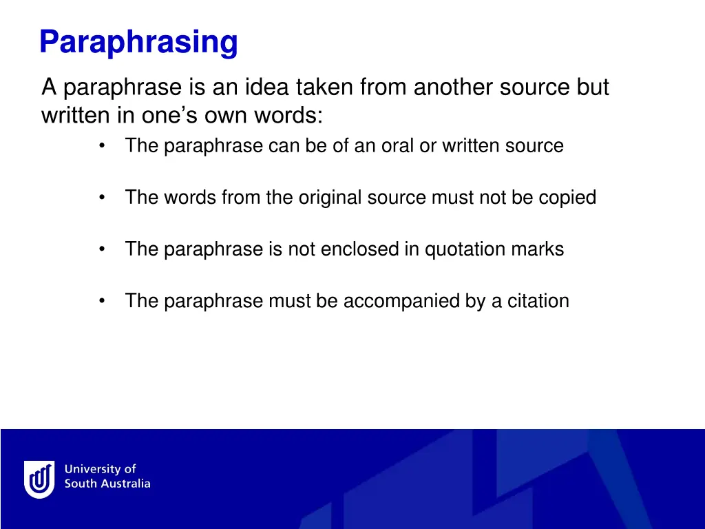 paraphrasing