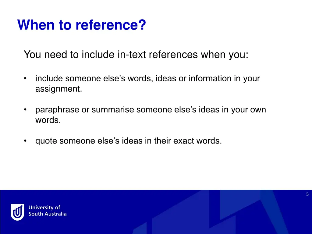 when to reference