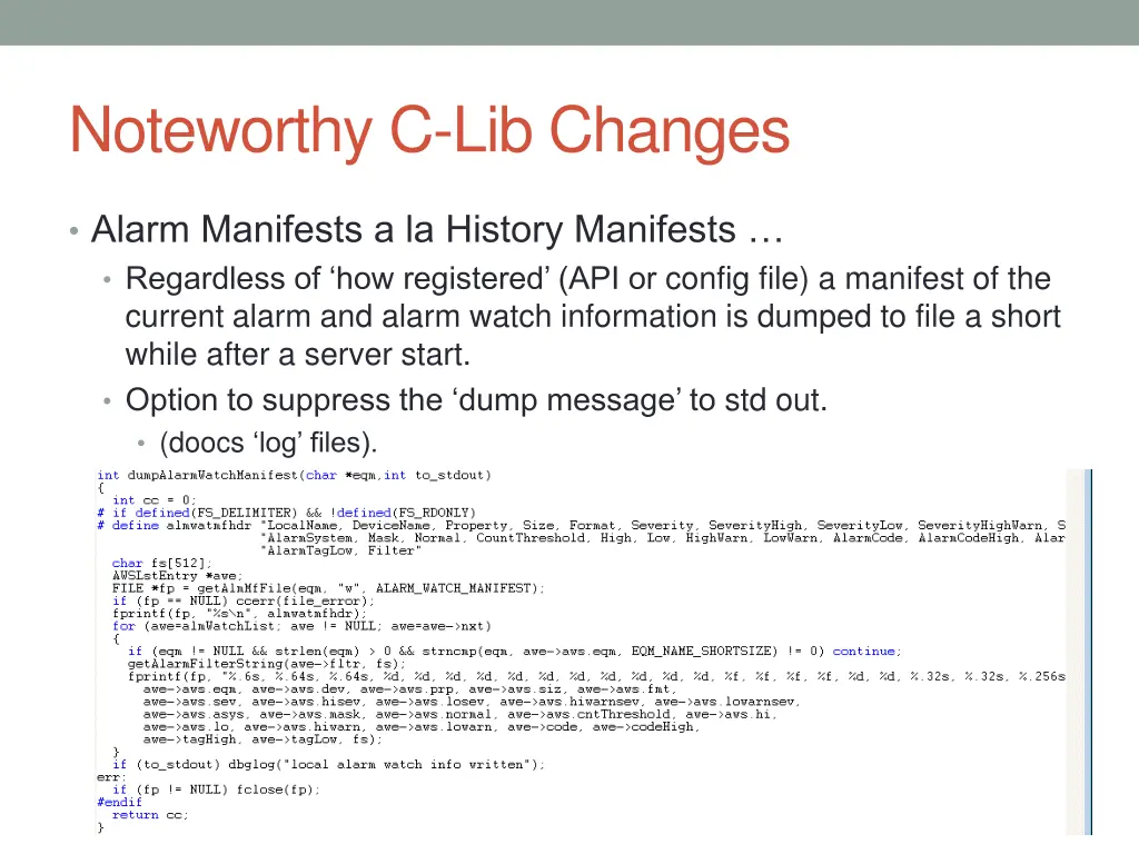 noteworthy c lib changes 5