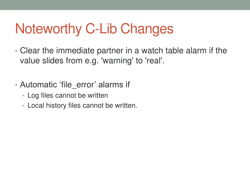noteworthy c lib changes 7