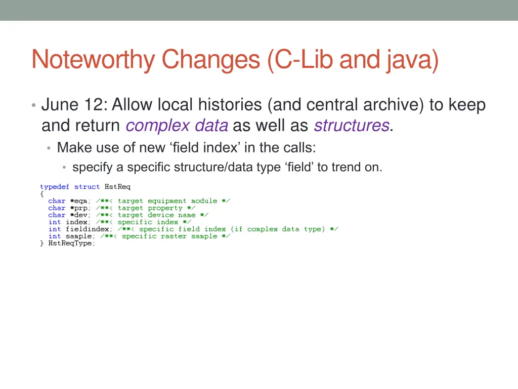 noteworthy changes c lib and java