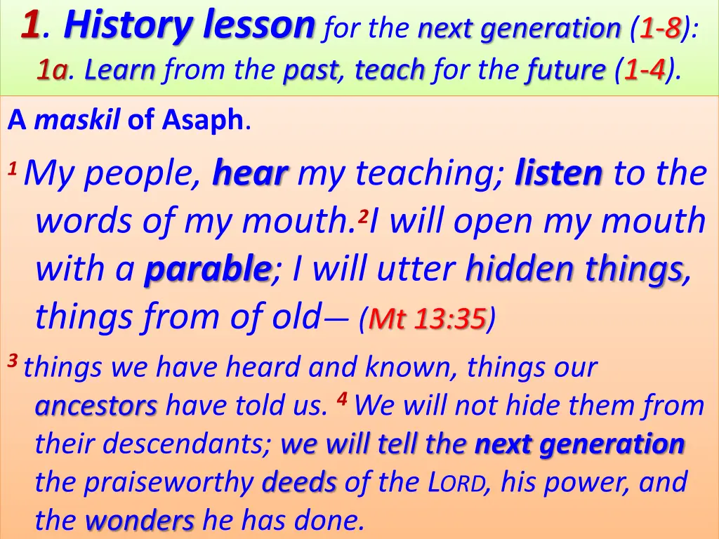 1 history lesson for the next generation