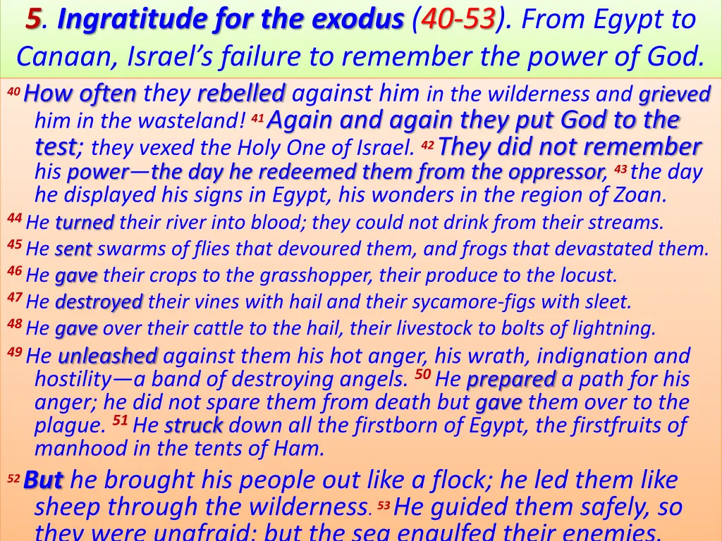 5 ingratitude for the exodus 40 53 from egypt