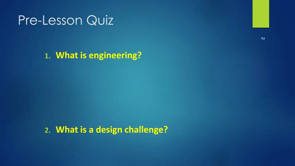 pre lesson quiz