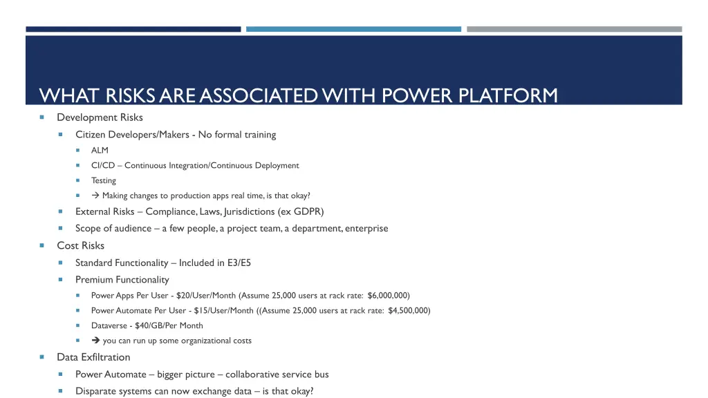 what risks are associated with power platform