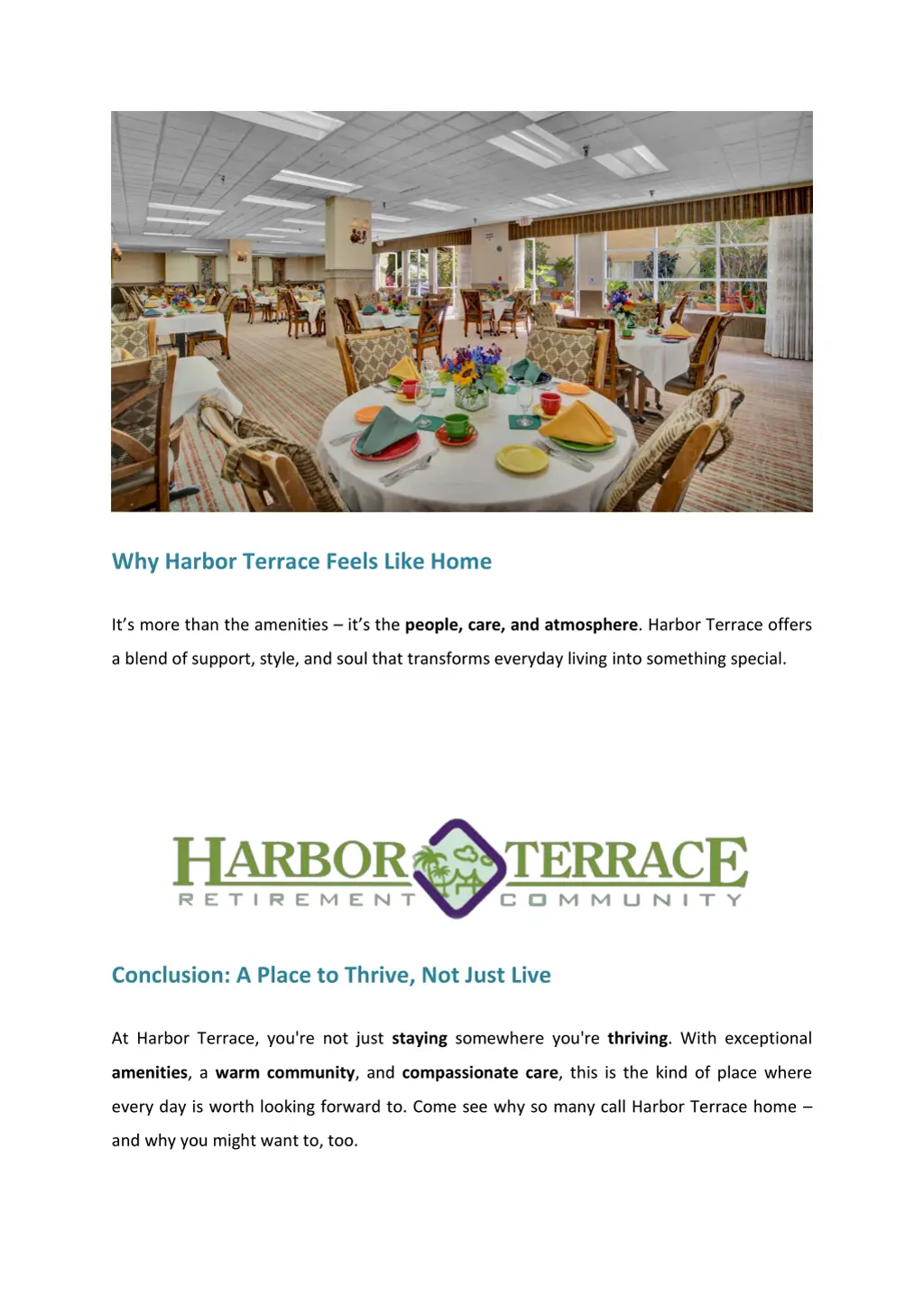 why harbor terrace feels like home