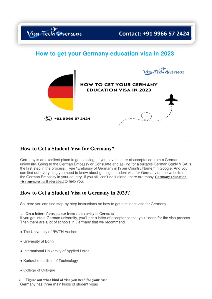 how to get your germany education visa in 2023