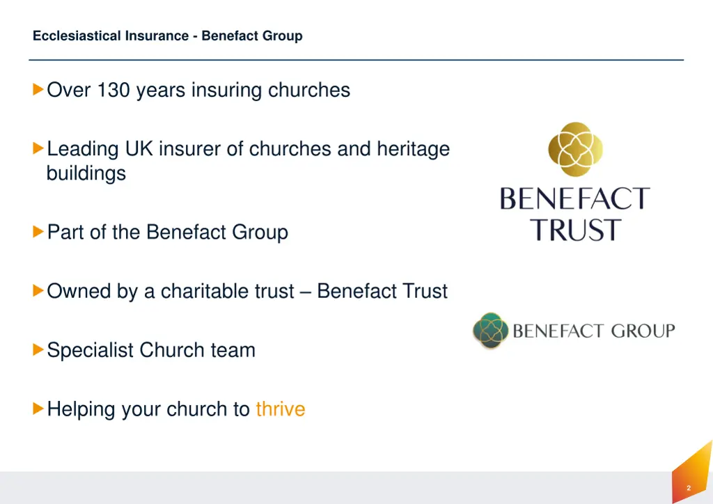 ecclesiastical insurance benefact group