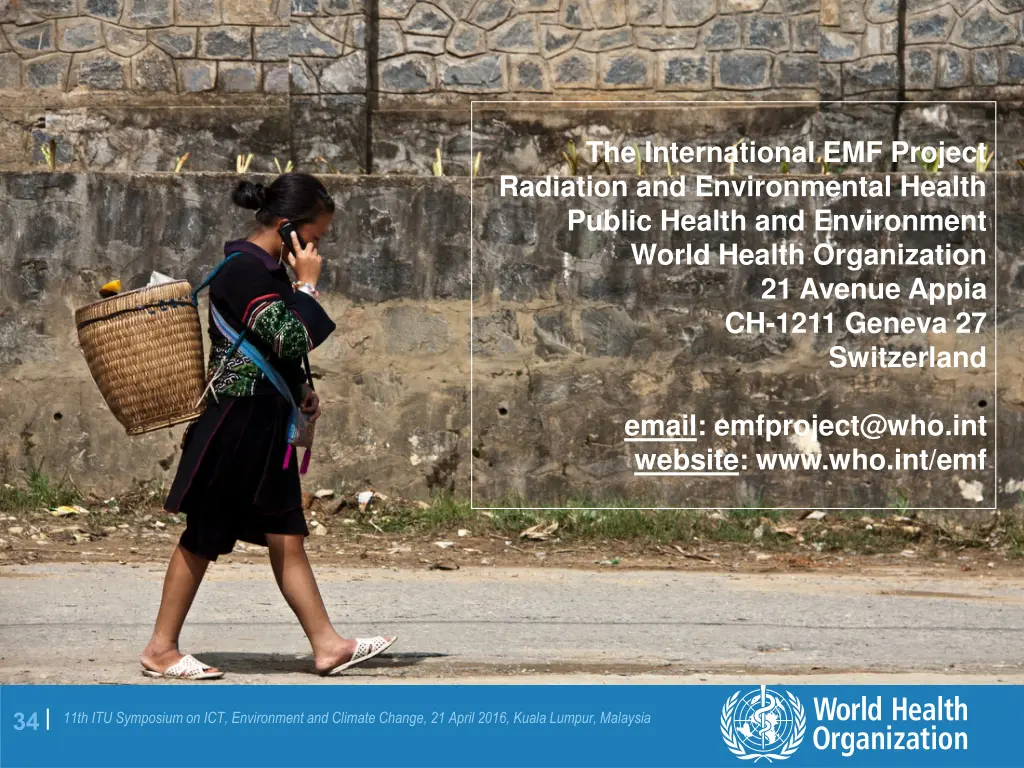 the international emf project radiation