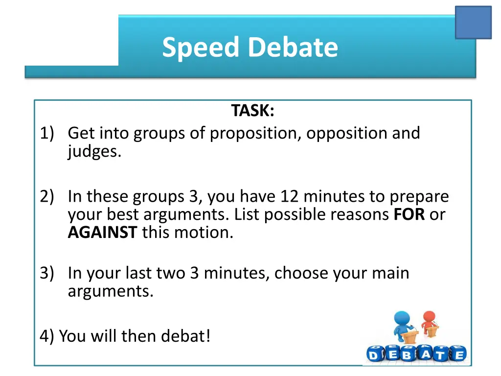 speed debate 1