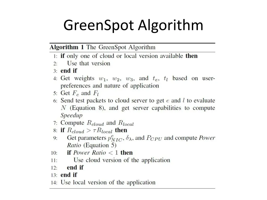 greenspot algorithm