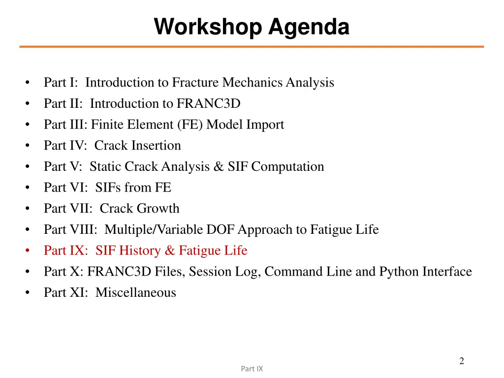 workshop agenda