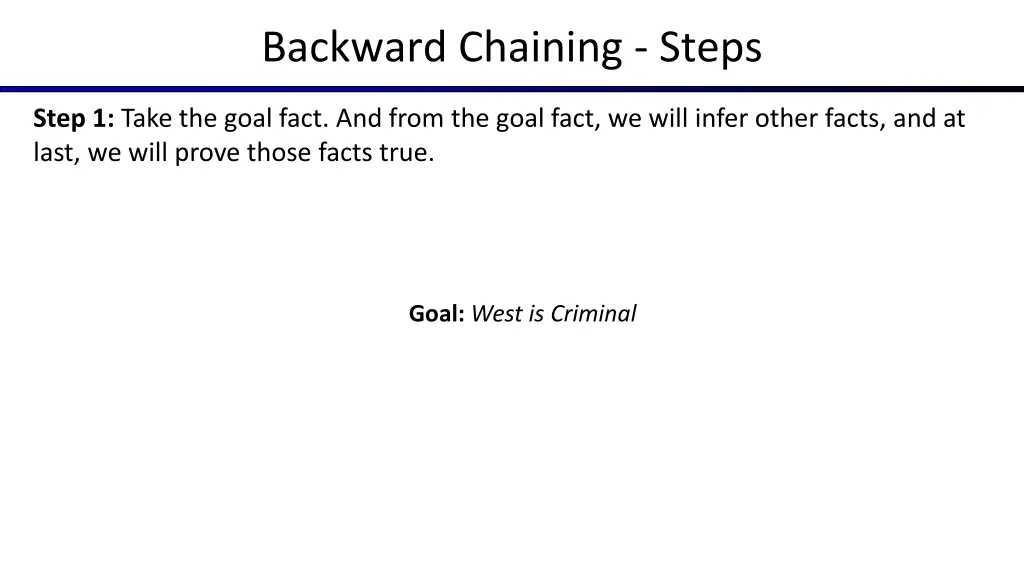 backward chaining steps