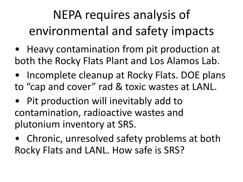 nepa requires analysis of environmental