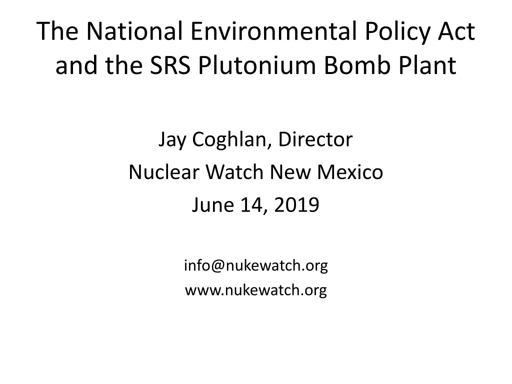 the national environmental policy