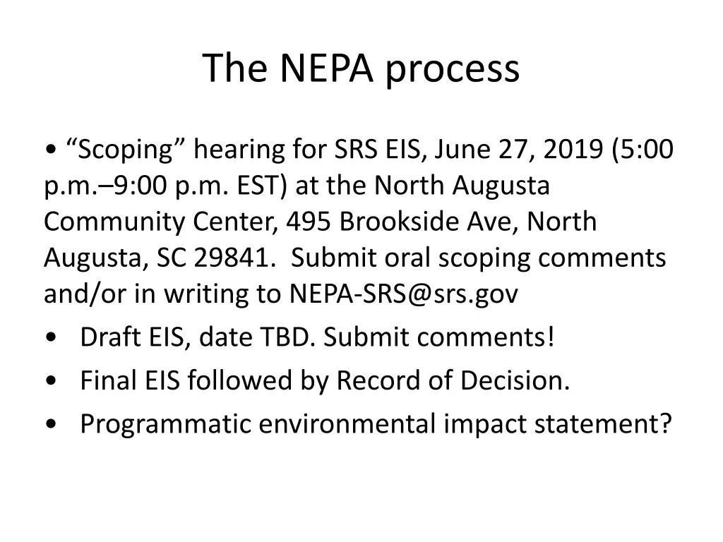 the nepa process