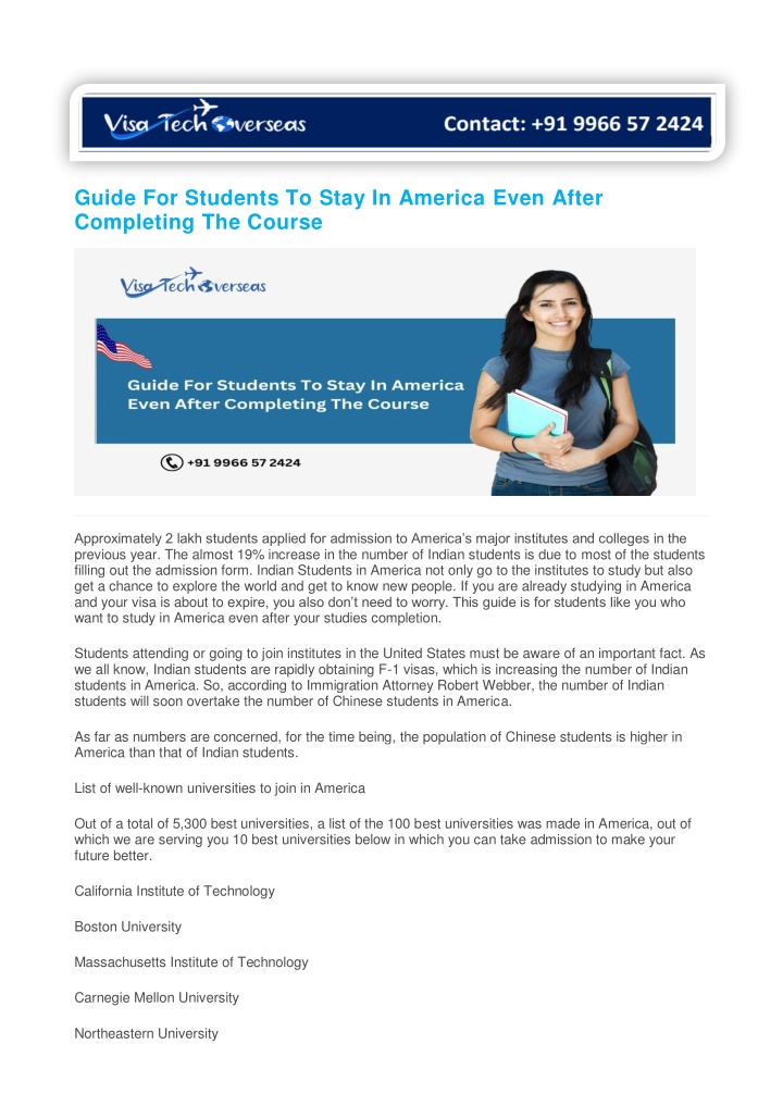 guide for students to stay in america even after