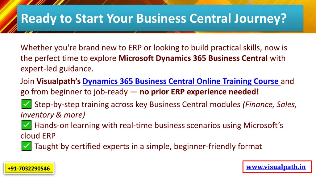 ready to start your business central journey