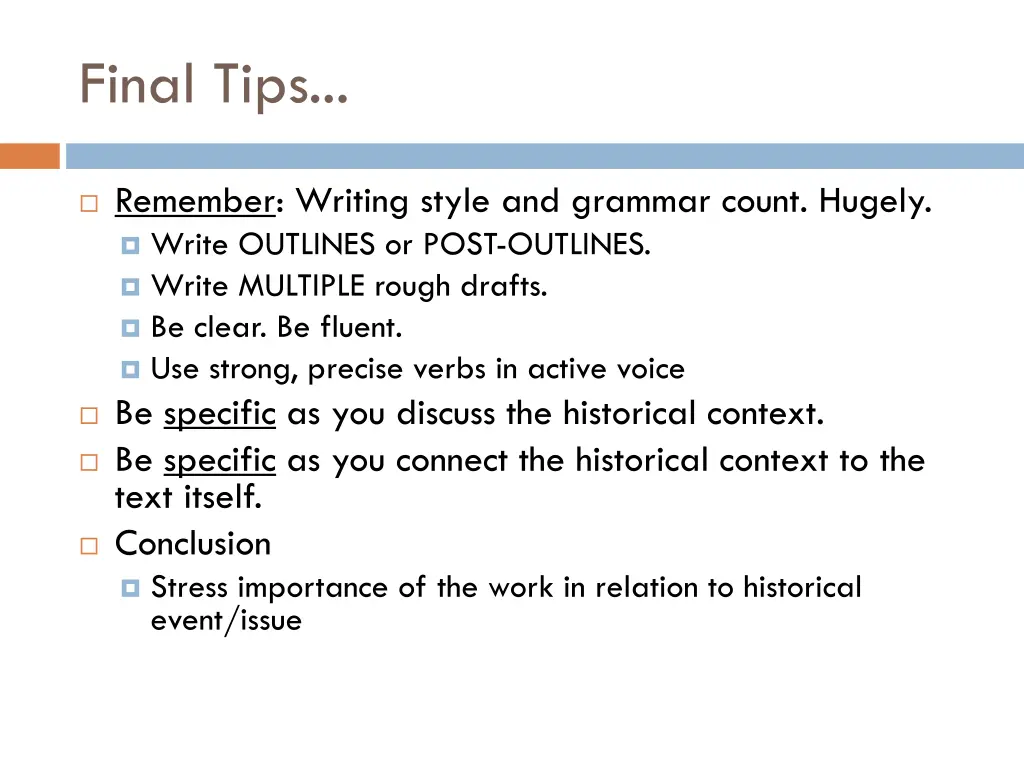 final tips