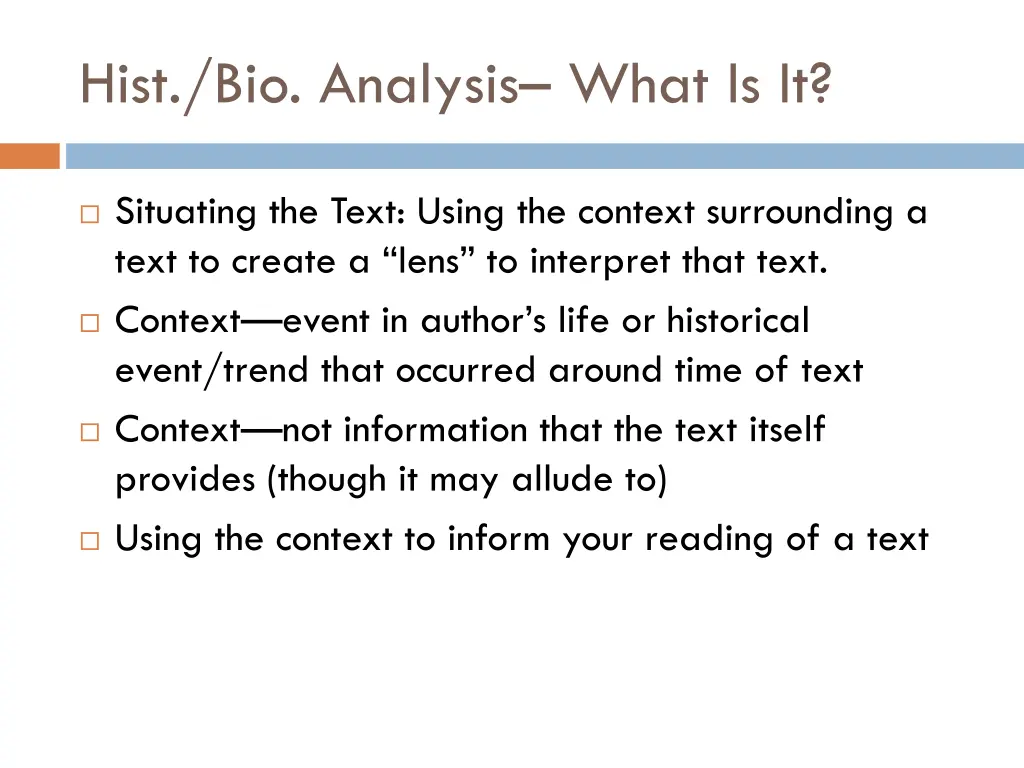 hist bio analysis what is it
